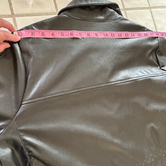 Lane Bryant Faux Leather Shirt Jacket | Black | Size 22 | Edgy Work-to-Weekend S - Picture 2 of 16
